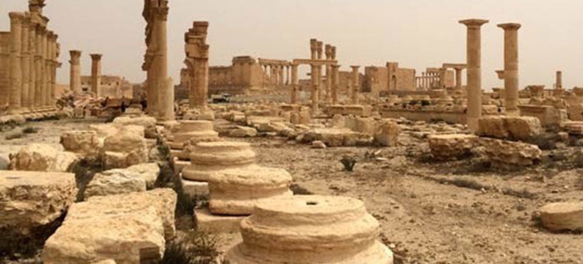 Palmira destruida por el Estado Islamico Foto de la UNESCO